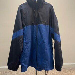 Nike Men's Black and Blue Windbreaker Jacket